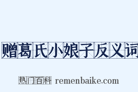 赠葛氏小娘子反义词是什么意思的图片